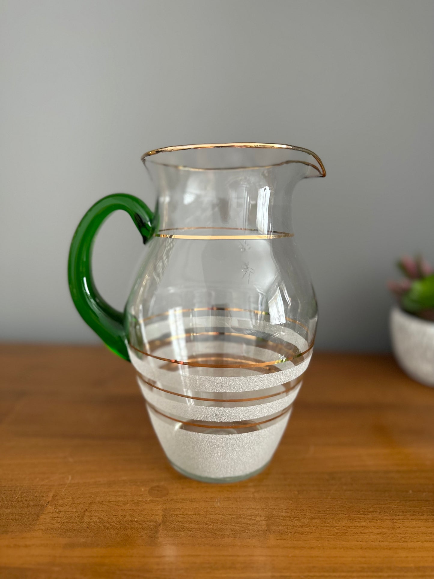 Mid-century lemonade jug and glass set