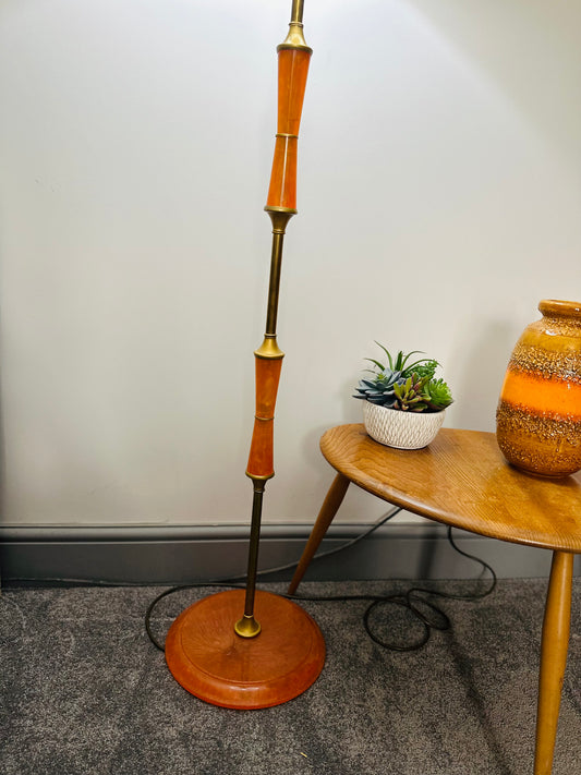 Mid century orange resin standard lamp