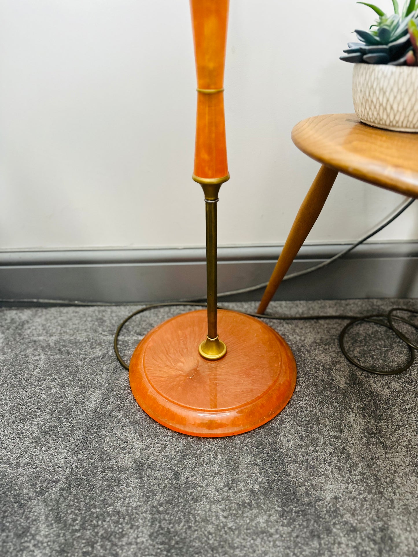 Mid century orange resin standard lamp
