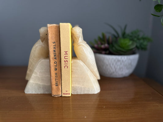 Parakeet alabaster Book Ends