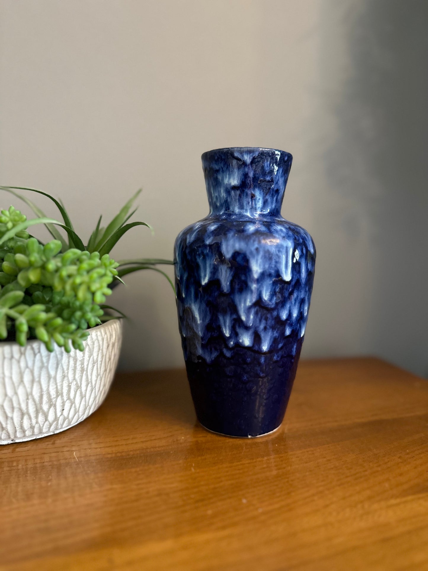 West German Blue Mid Century Vase 523-18