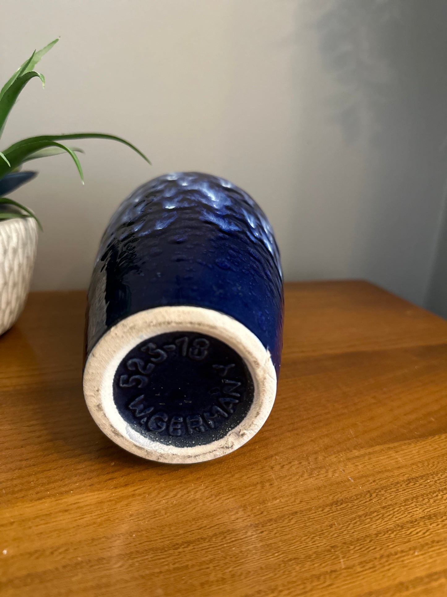 West German Blue Mid Century Vase 523-18