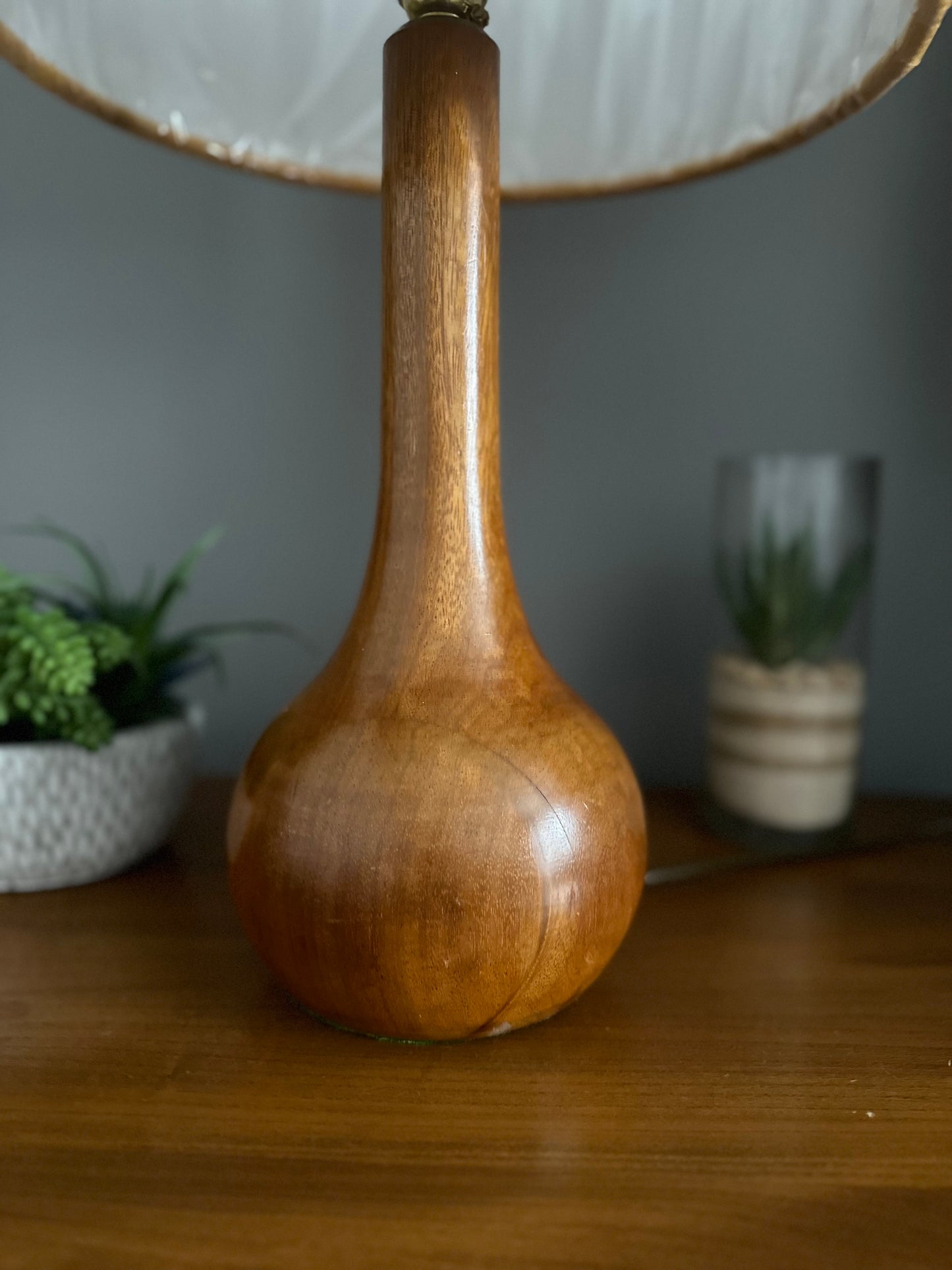 Mid Century solid Teak lamp