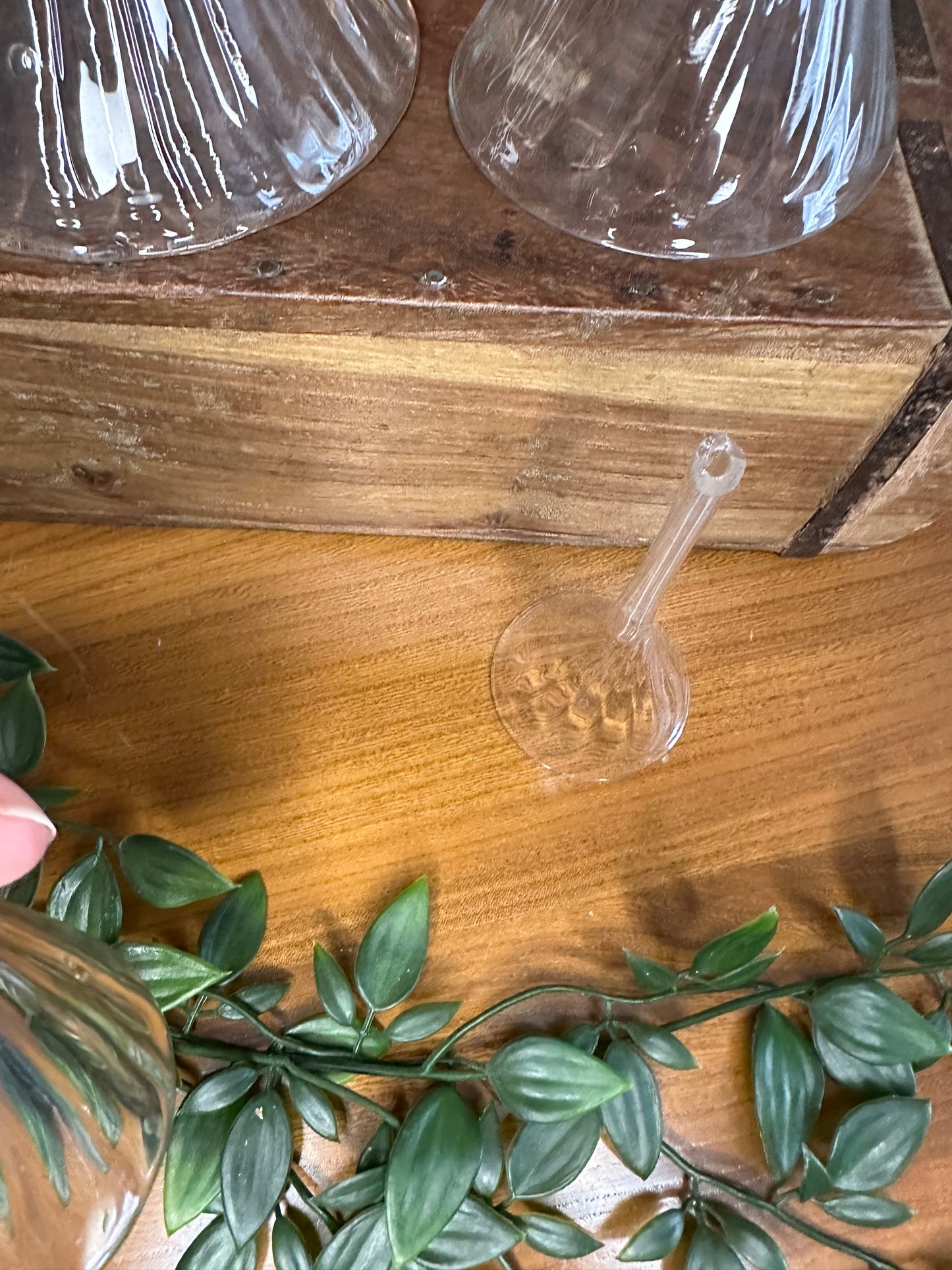 Set of 4 Antique hand blown fluted apothecary funnels
