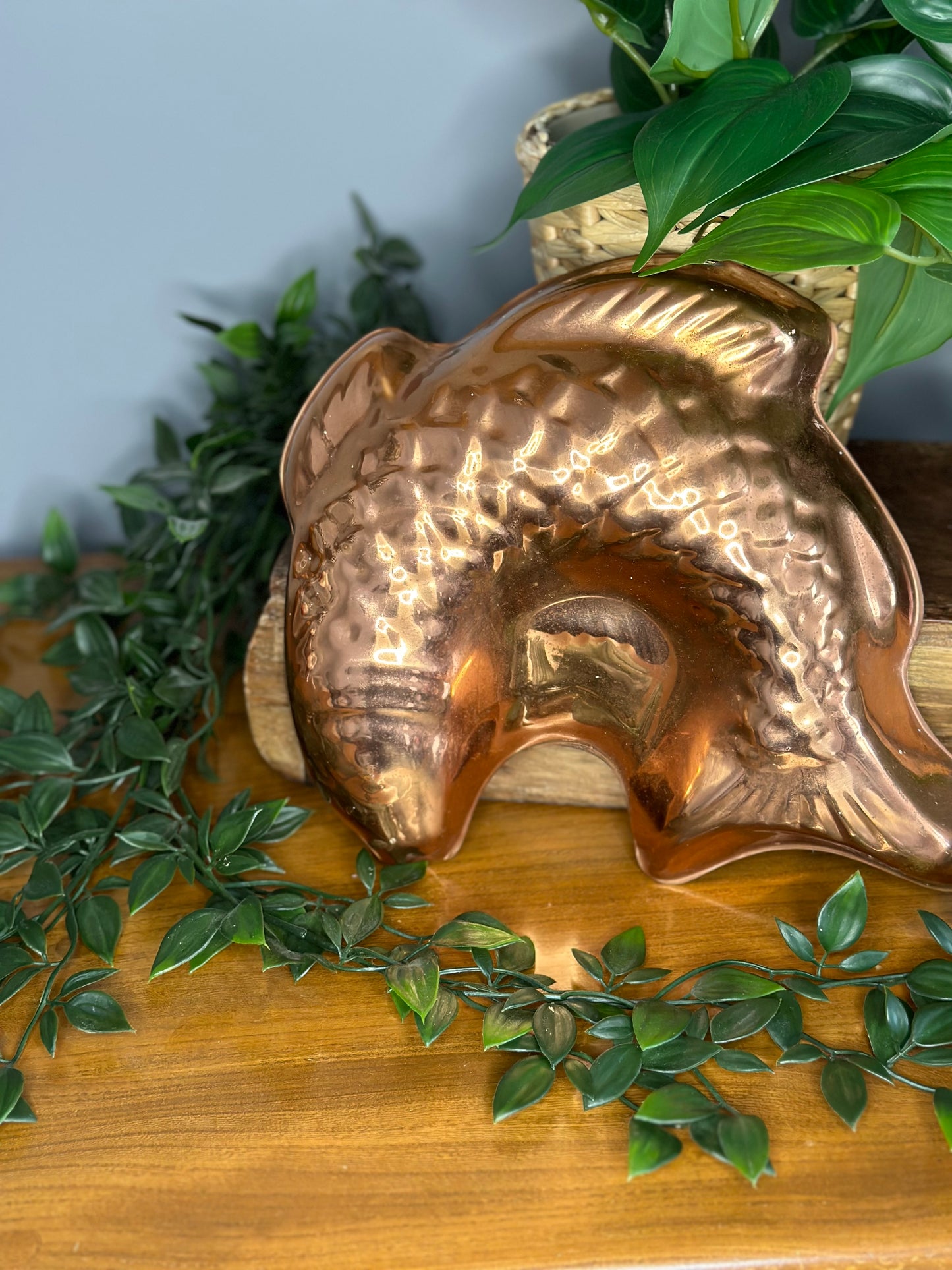 Vintage copper fish mould - pate, terrine