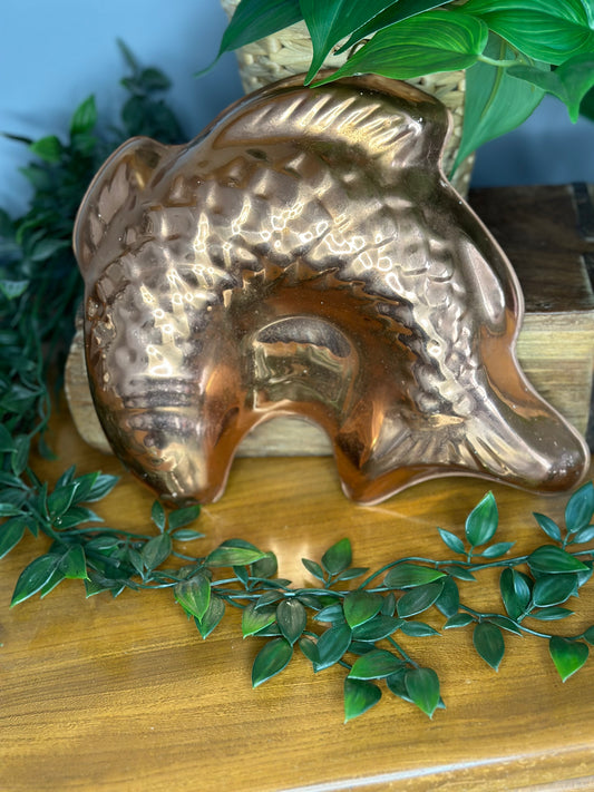 Vintage copper fish mould - pate, terrine