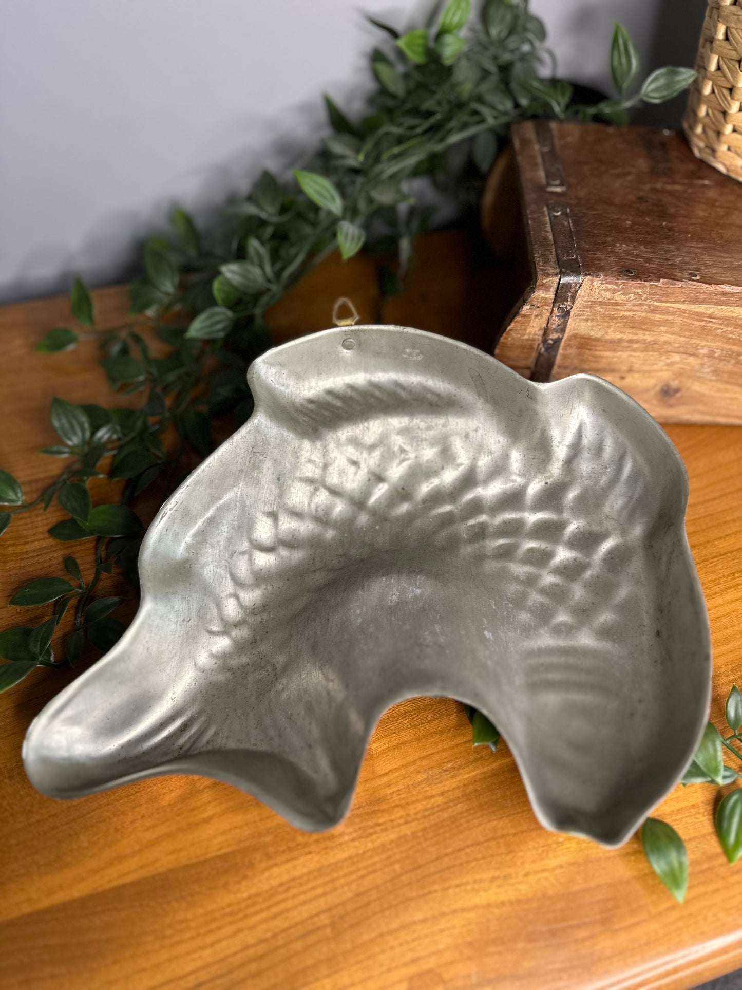 Vintage copper fish mould - pate, terrine