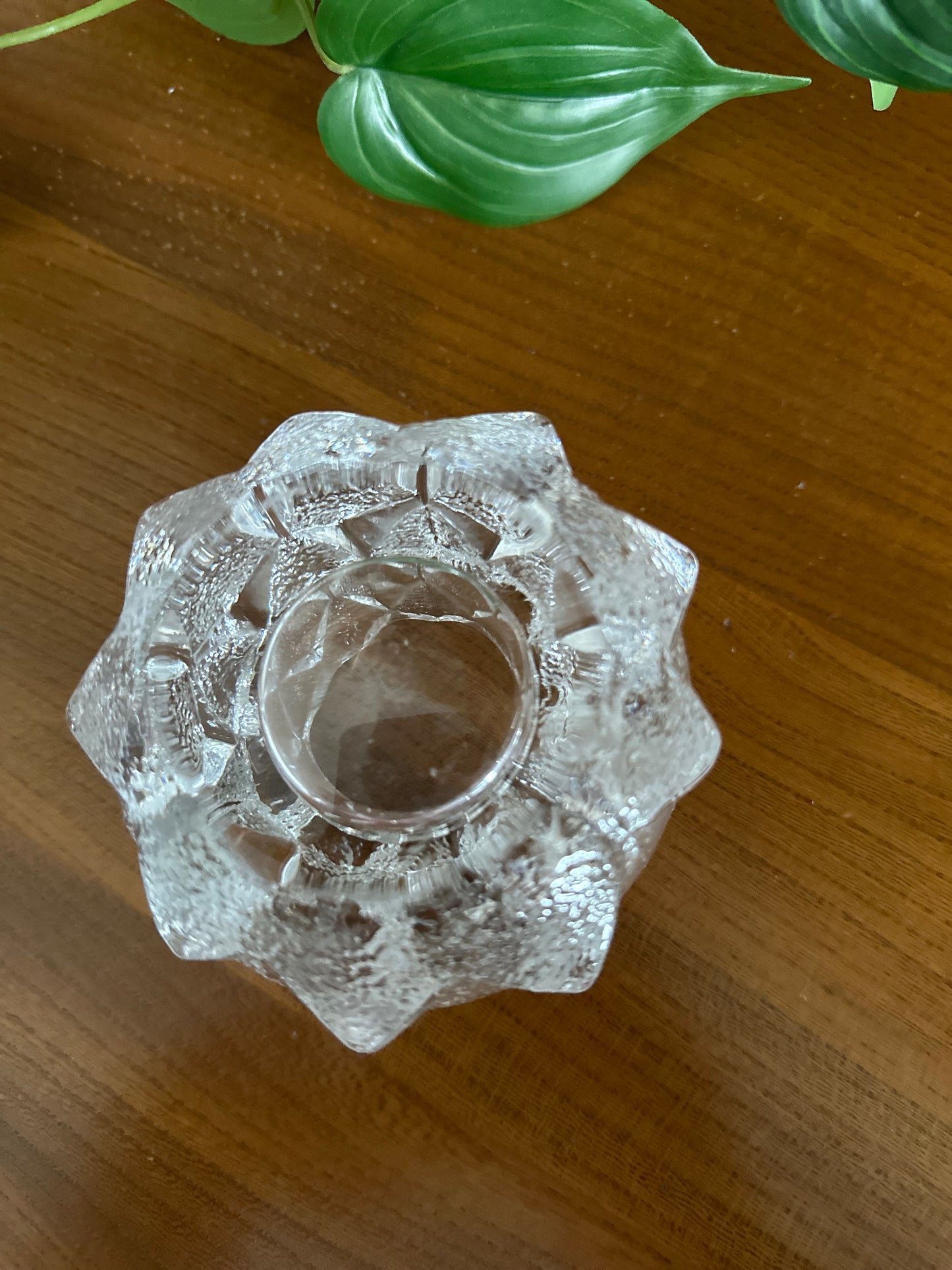 Vintage Orrefors Sweden Nimbus artichoke crystal tea light votive