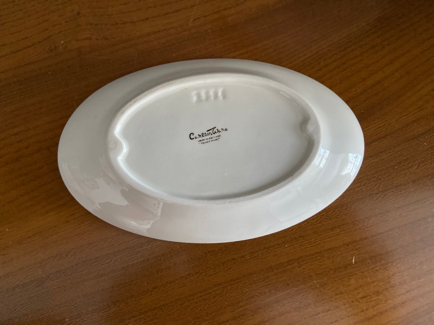 Vintage Carlton ware sauce boat and saucer in red and white