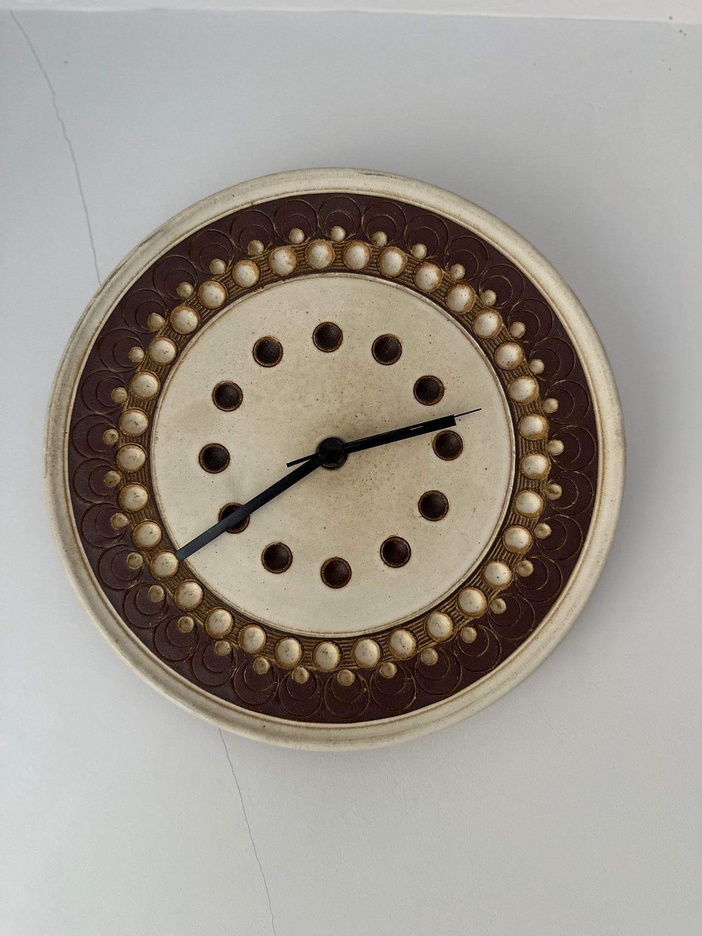 Mid Century Jersey Pottery wall Clock.