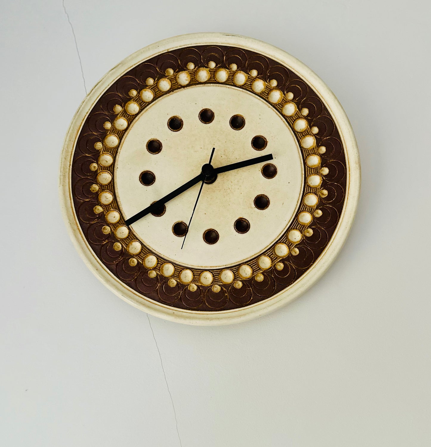 Mid Century Jersey Pottery wall Clock.