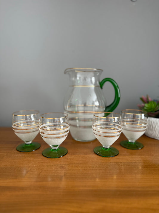 Mid-century lemonade jug and glass set