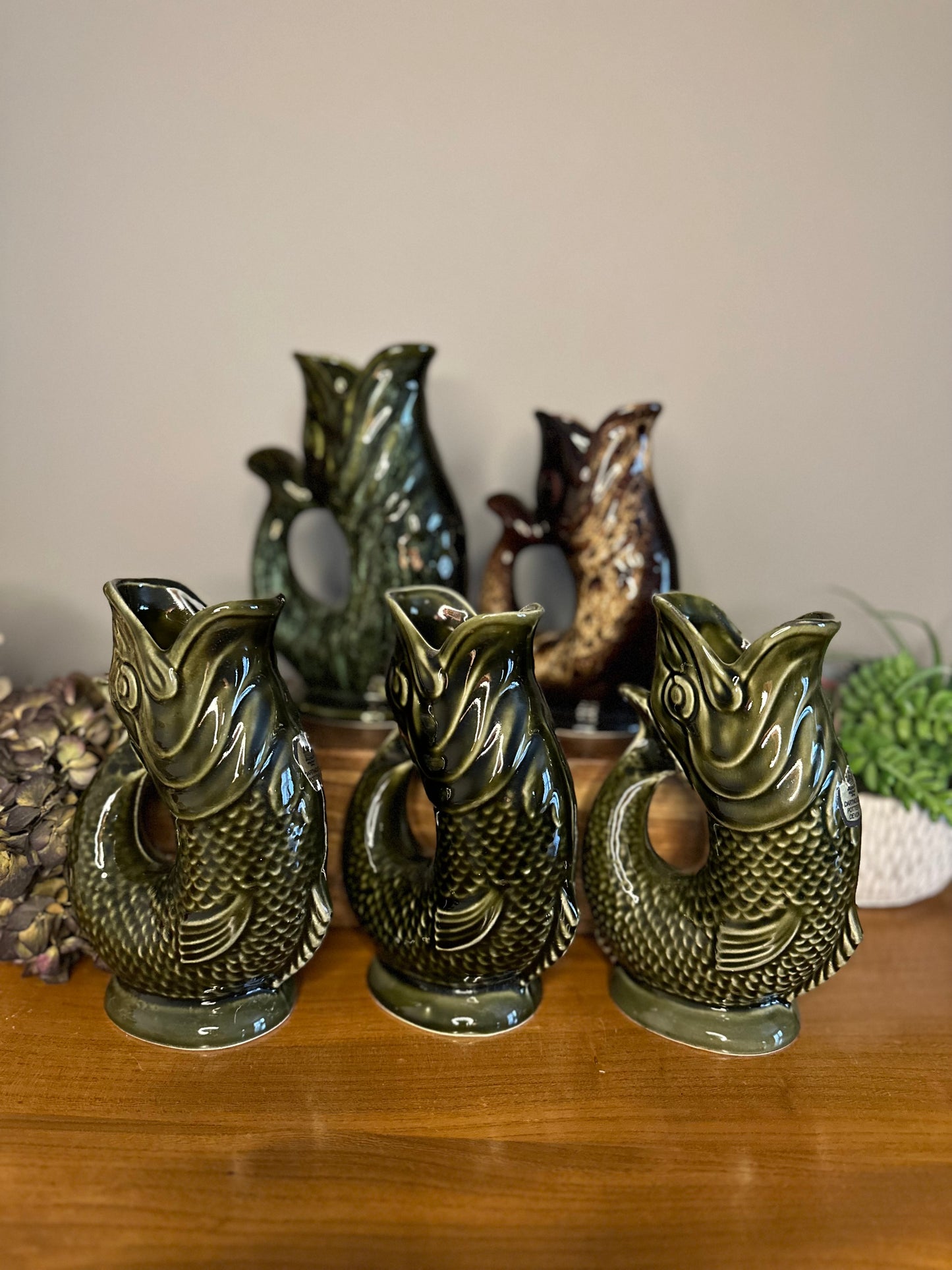 Original Mid Century Gluggle Jugs