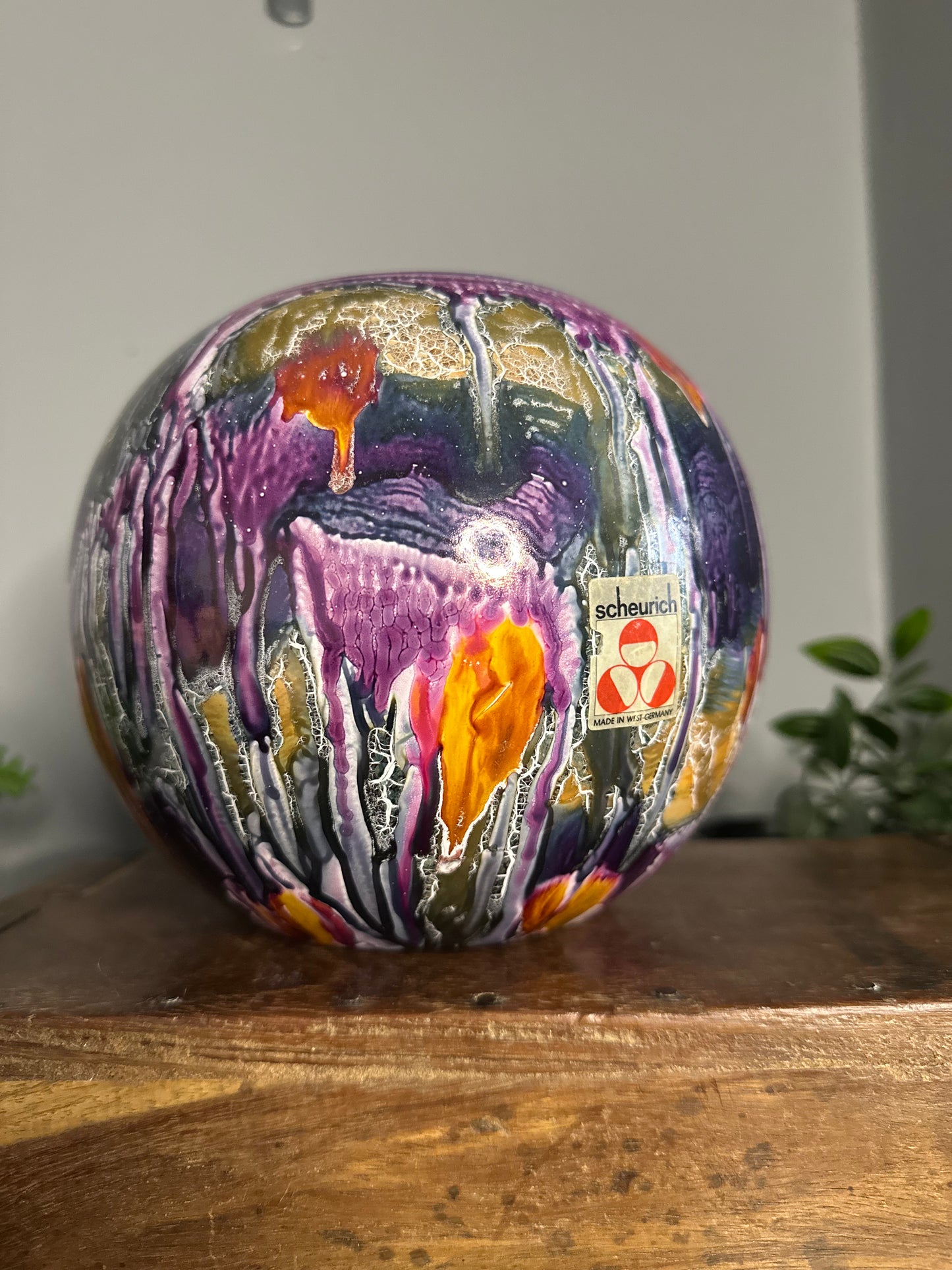 Scheurich mid century vase complete with original label