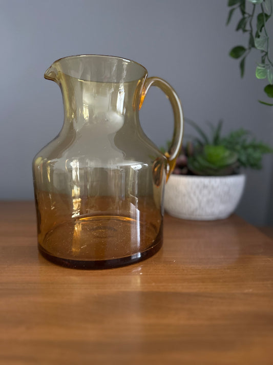 Mid century amber glass Jug