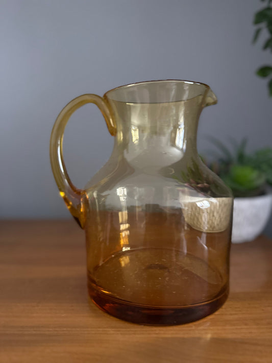 Mid century amber glass Jug