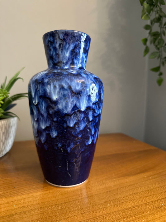 West German Blue Mid Century Vase 523-18