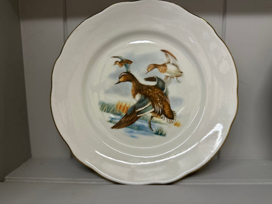 Set of 5 x antique French F.D Chauvigny porcelain game bird plates