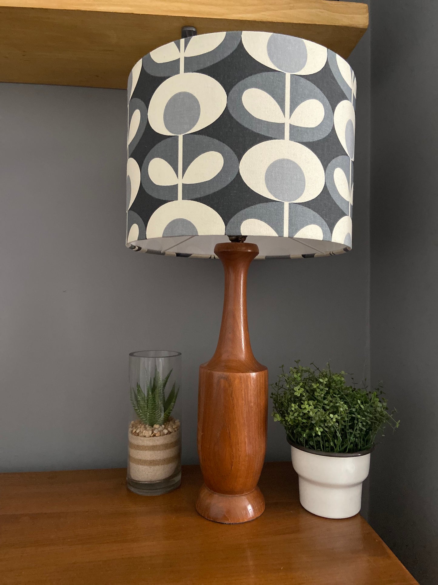 Mid-century Teak Lamp (excluding-shade)